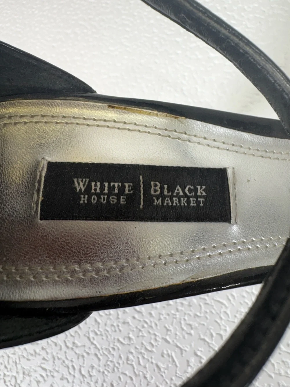 White House Black Market Two-Tone Black Beige Peep-Toe Ankle-Strap Heels s282